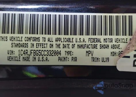 2012 Jeep Grand Cherokee Limited from USA, damaged, VIN 1C4RJFBG5CC332004